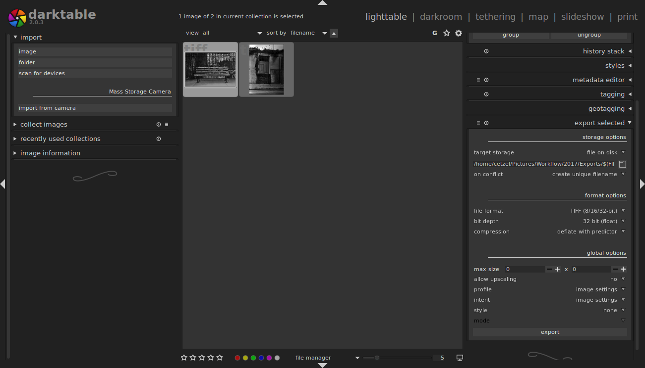 Darktable RAW photo editor