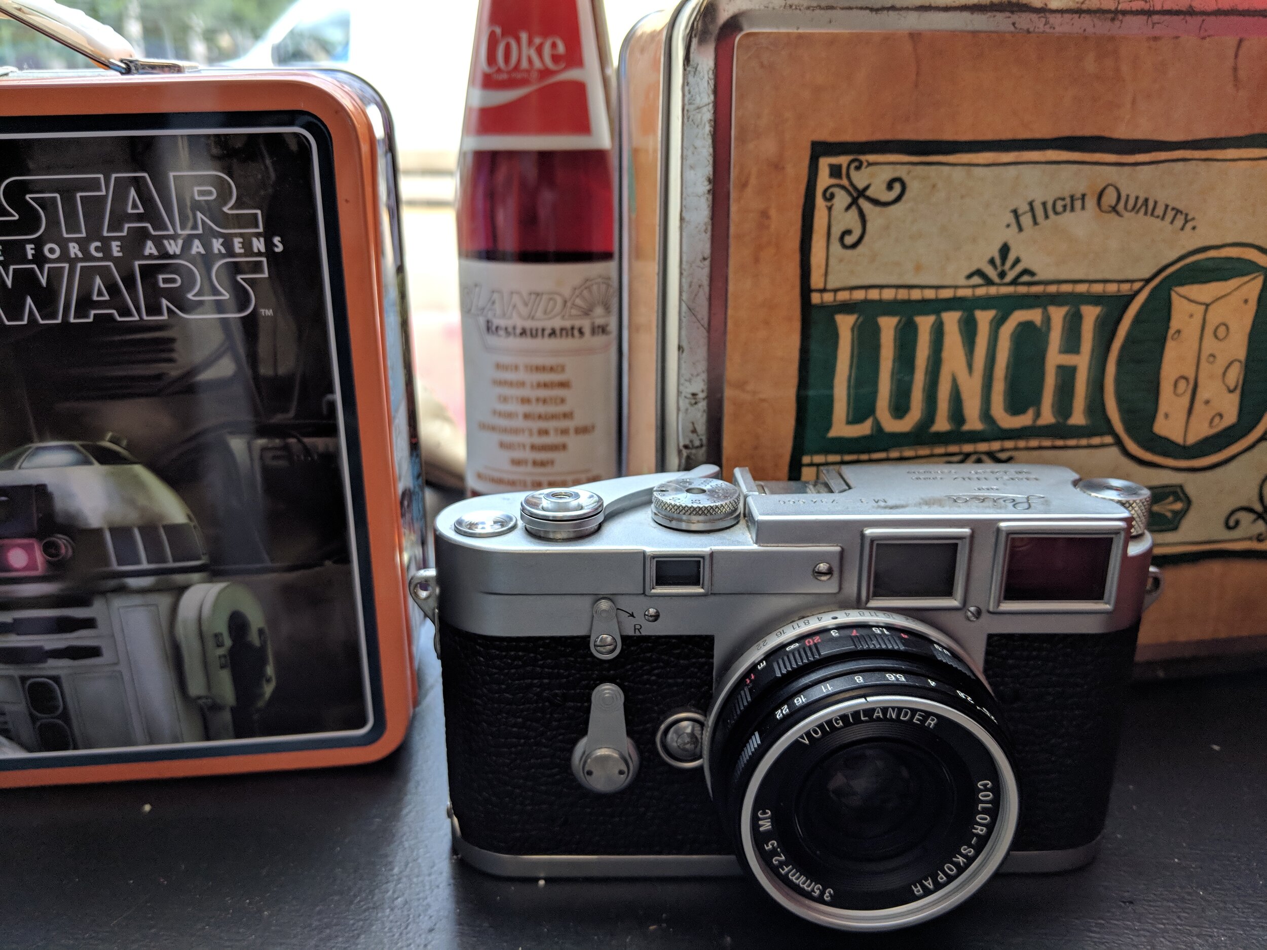 The Leica M3 with the 35mm f/2.5 Voigtlander Color-Skopar, loaded with FPP Retrochrome 320. 