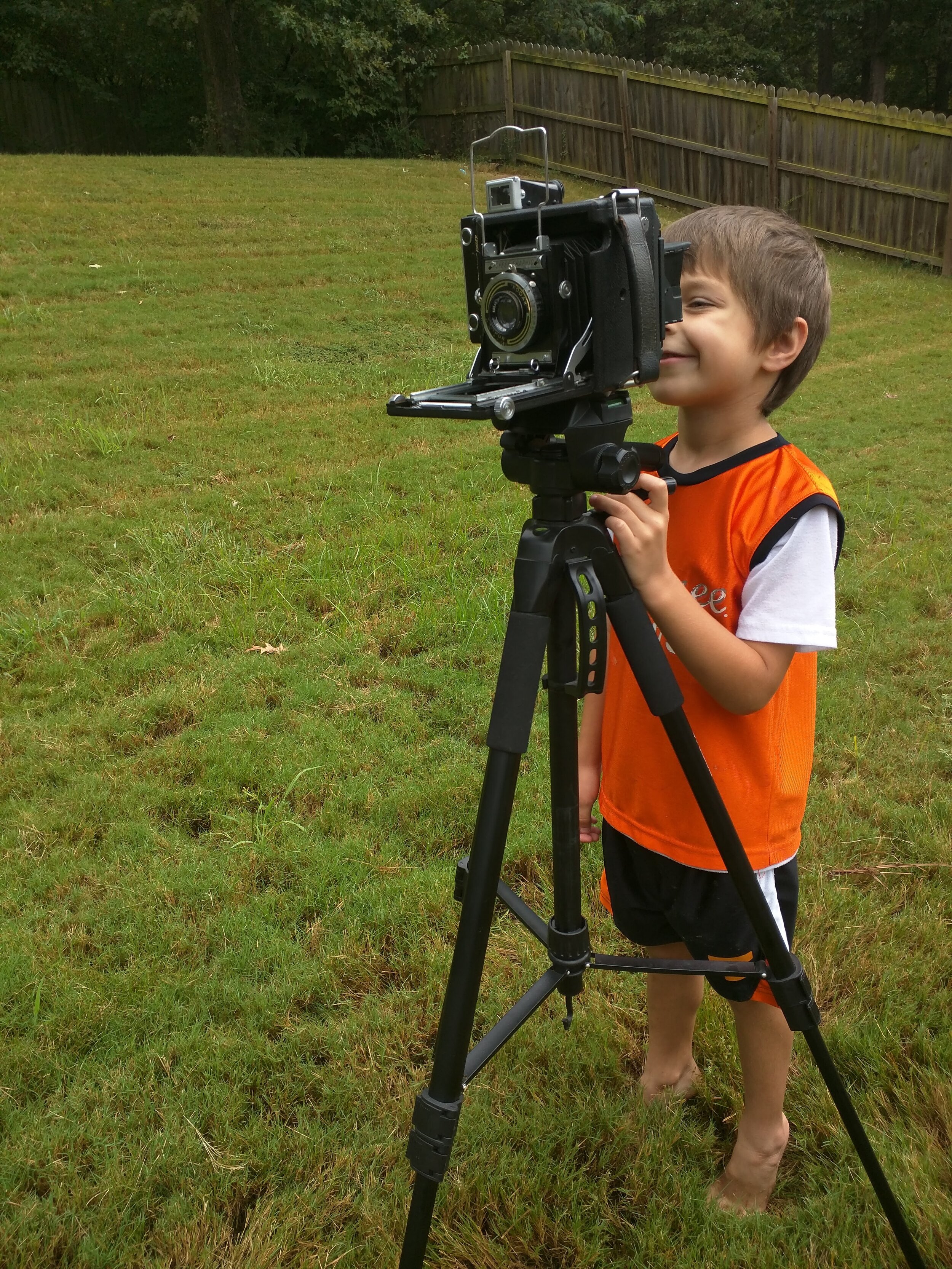 Composing for a shot with the Graflex